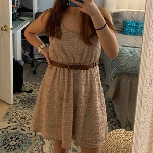 Forever 21 Tan belted dress